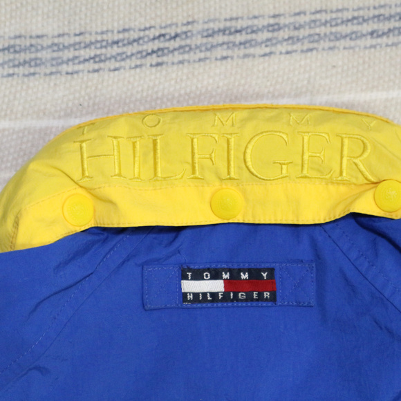 VTG TOMMY HILFIGER Hidden Hood Vented Zip Jacket Sz Small US Men - Picture 2 of 8